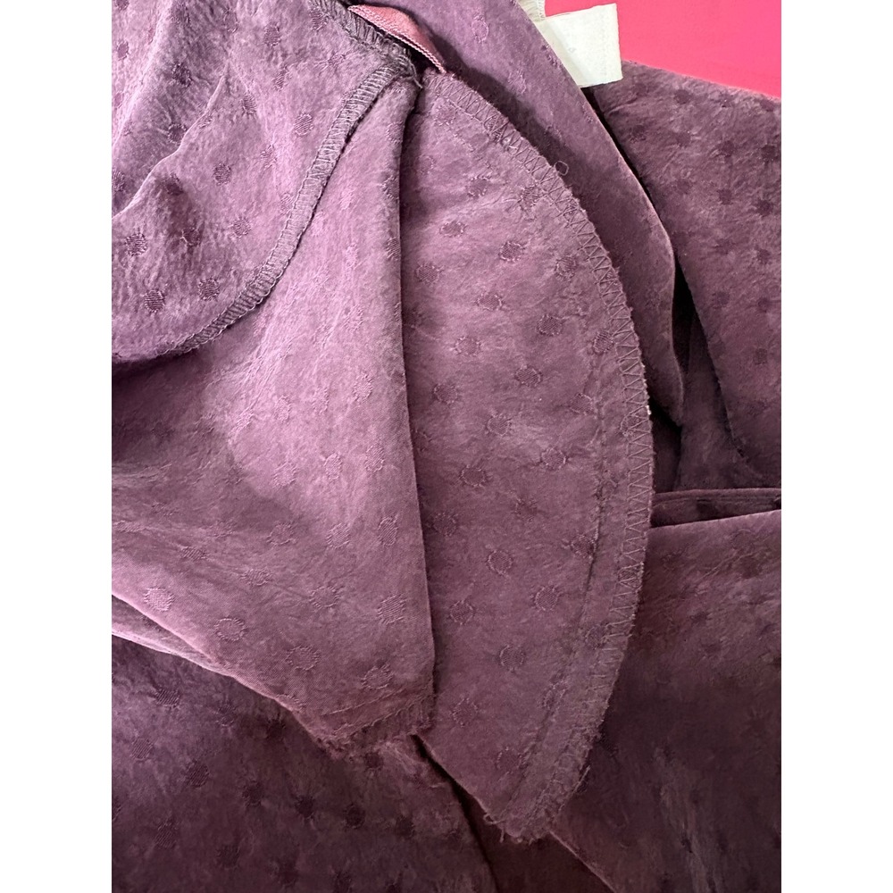 VTG 90s ELISABETH x LIZ CLAIBORNE Womens Plum Button Up Blouse 16 Office Retro - Picture 10 of 11
